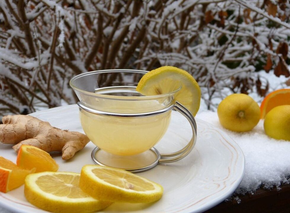 iktidar için zencefil bazlı limonlu çay